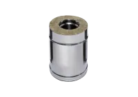 дымоход феррум утепленный нержавеющий (430/0,8мм)/зеркальный нержавеющий ф200/280 l=0,25м по воде #