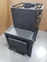 печь для бани сталь-мастер рада 6 18м закр.каменка без дверцы антрацит дровяная сетка #