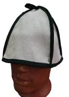 шапка для бани и сауны "нежность", хлопок, (темно-зеленый кант), бацькина баня