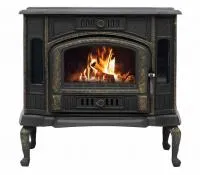 печь-камин сибирь-10 со стеклом чугунная #