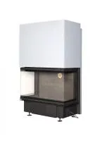 топка каминная дельта 1000b три стекла, черный шамот, принтинг экокамин