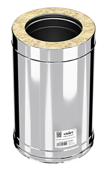 дымоход craft утепленный нержавеющий (316/0,8/304/0,5) ф150/250 l=0,25м по воде #